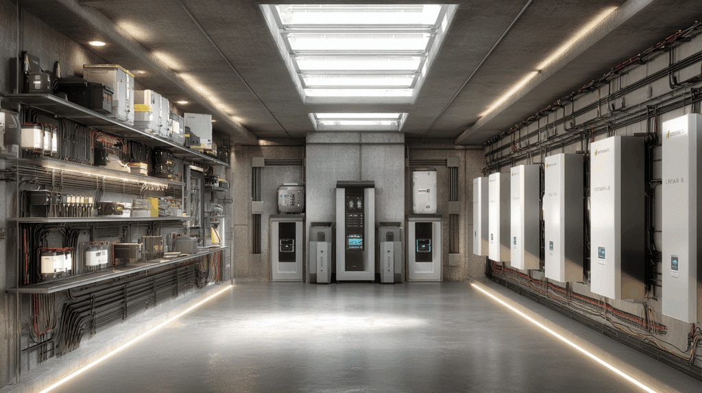 Green energy battery storage room