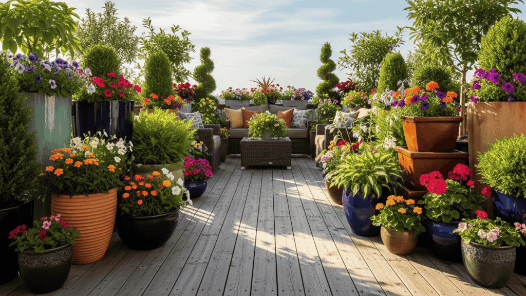 Highlight with Planters and Green Borders