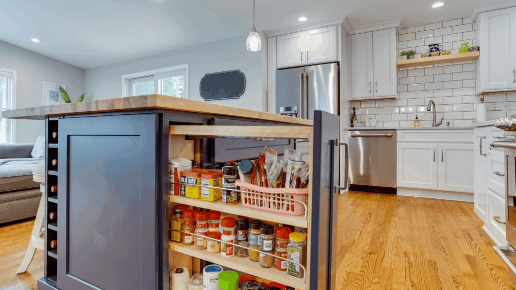 Kitchen with Island and Pantry Storage