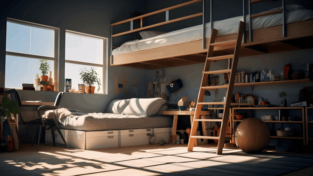 Loft Bed with Workspace Underneath