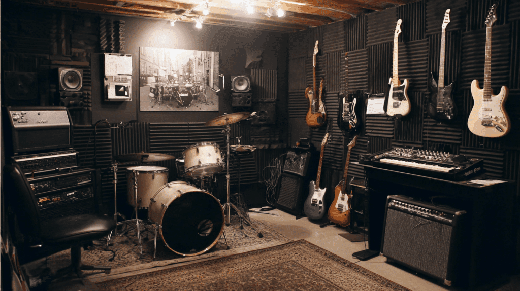 Music studio or band practice room