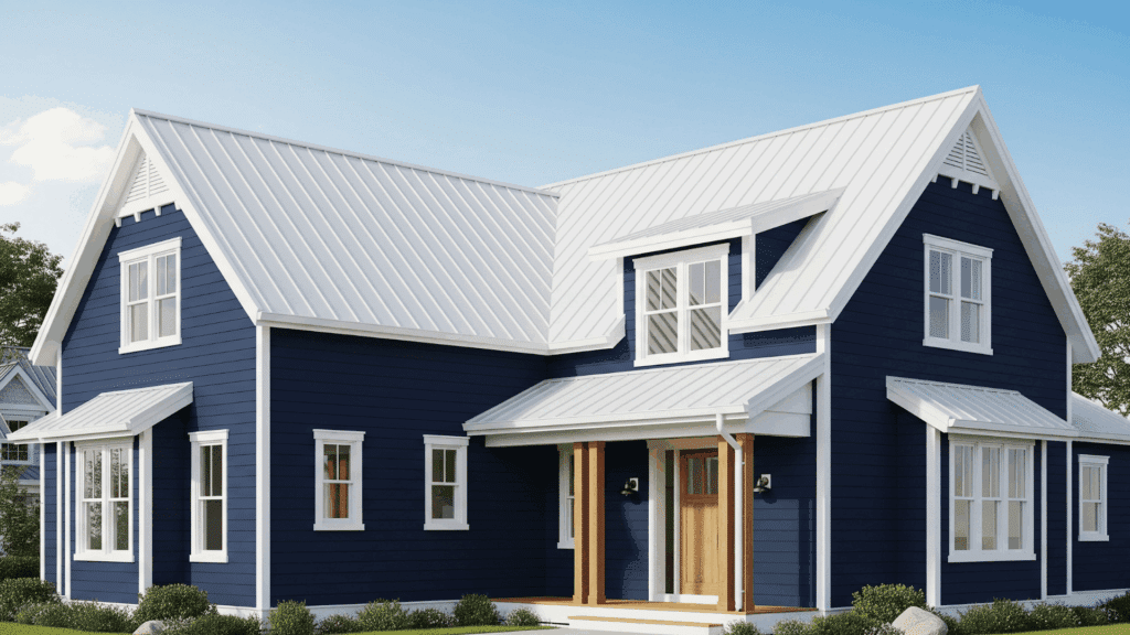 Navy Blue with Crisp White Trim