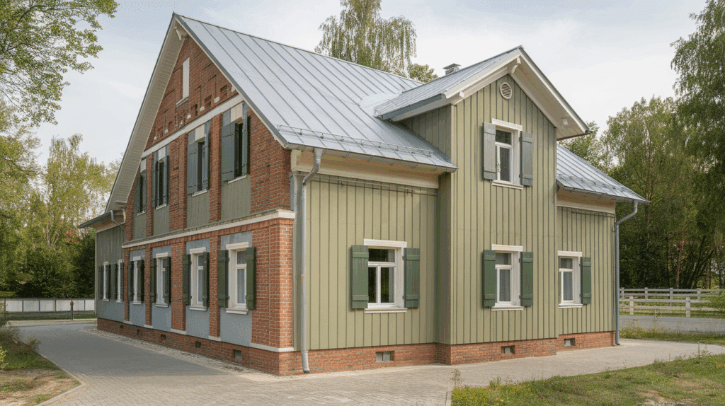 Olive Green with Gray Roof