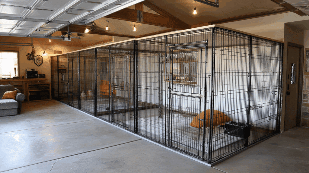 Pet grooming room or indoor kennel