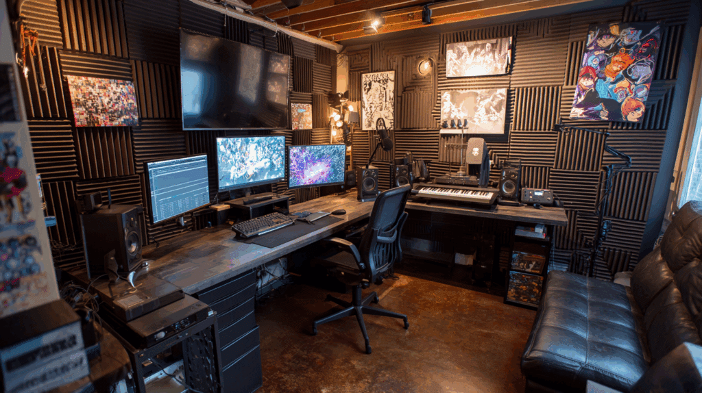 Recording studio or podcast booth