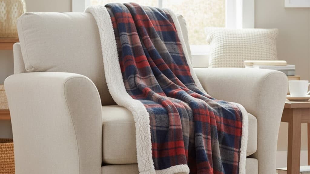 Sherpa Lined Flannel Blanket