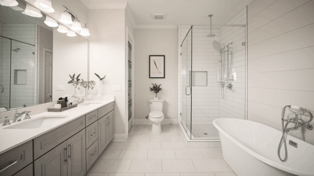 Three Wall Bathroom Layout (U Shape)