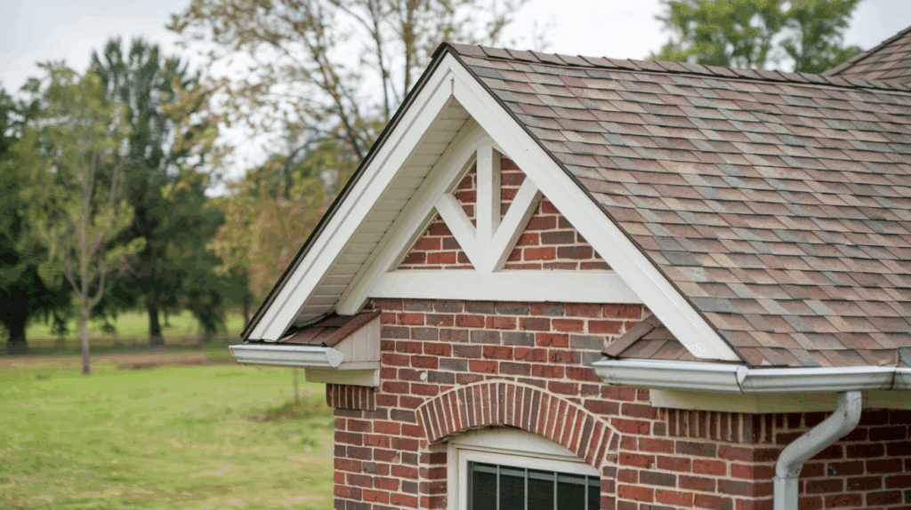 a photo of a house with a gable trim