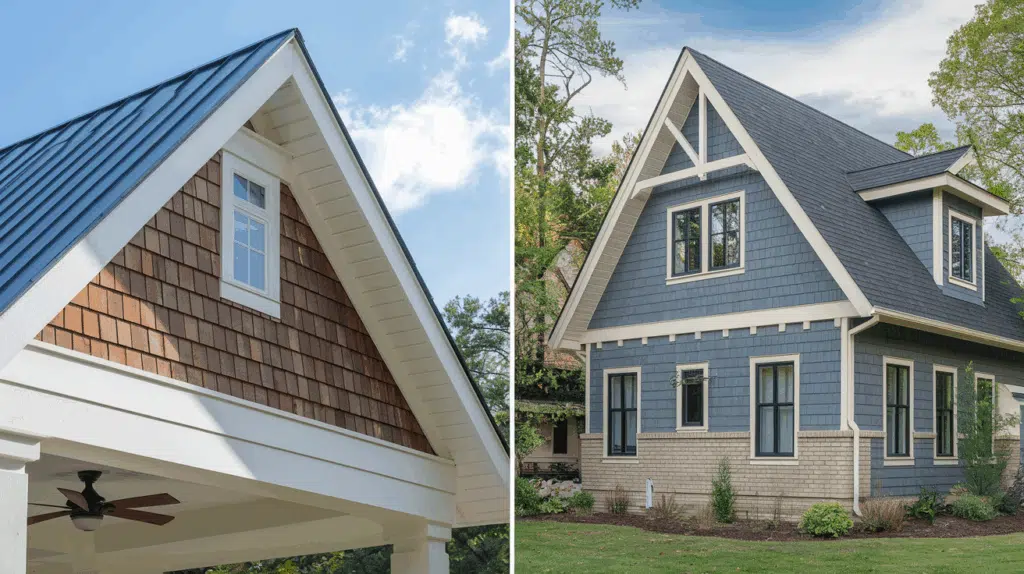a side by side comparison of a gable