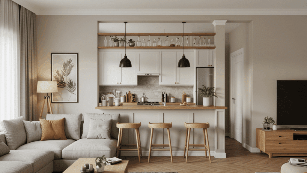 add a half wall or pony wall