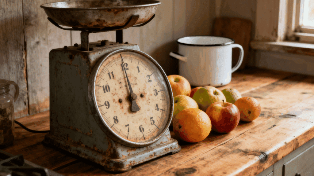 antique scale display