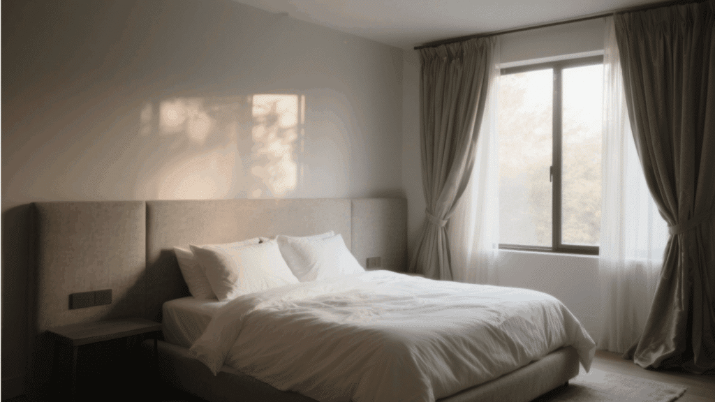 avoid positioning your bed under a window