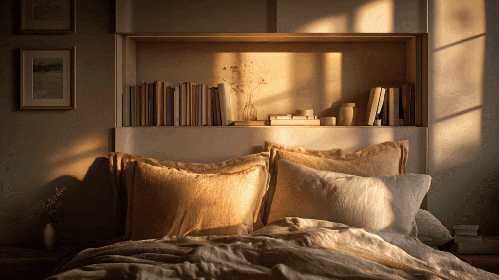 bedroom headboard niche