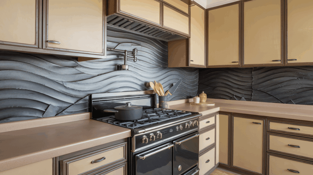 blackened steel Kitchen Backsplashes