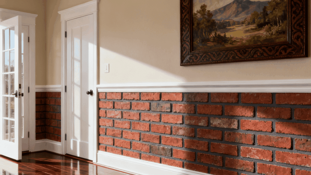 brick veneer half paneling