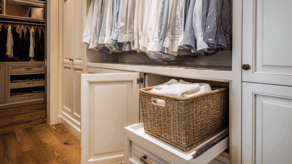 built in laundry hamper