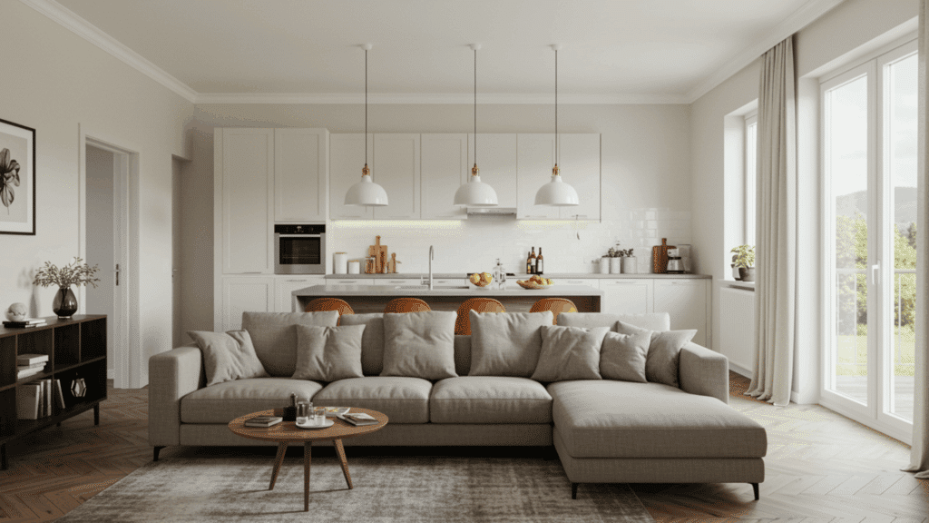 choose a sectional sofa as a room divider