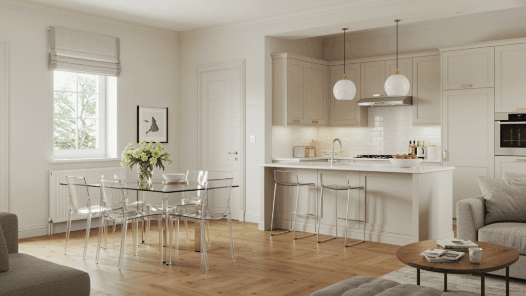 choose transparent or glass furniture