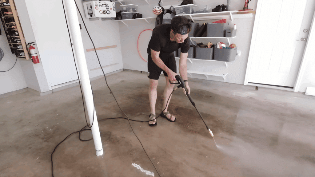 clear clean garage floor