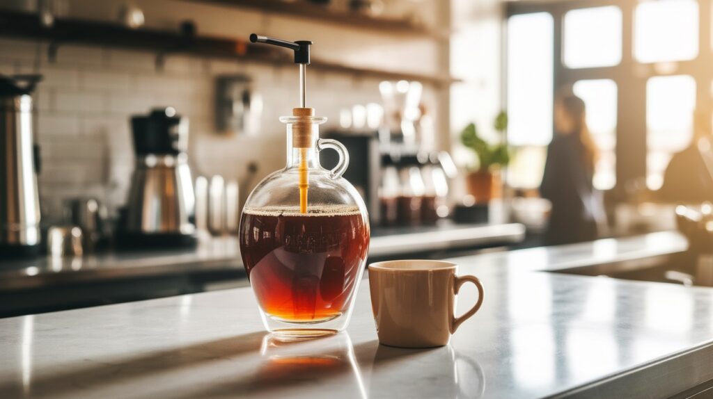 coffee syrup glass dispenser