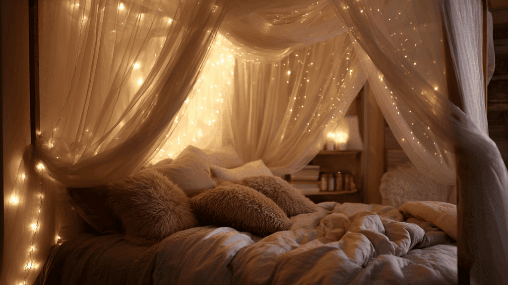 cozy canopy bed