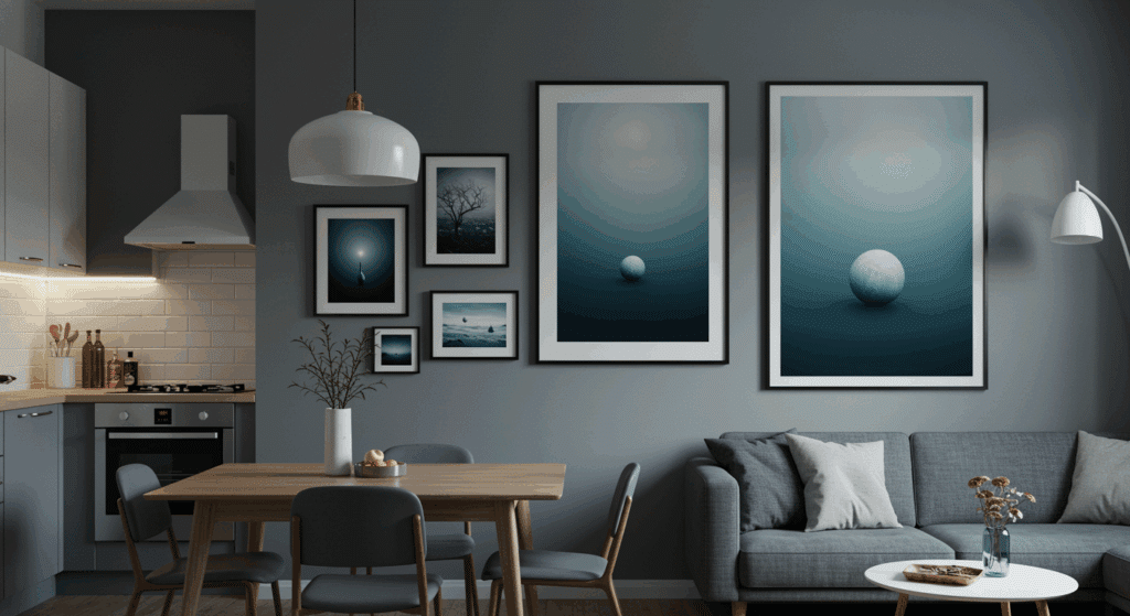 create a gallery wall connecting both spaces