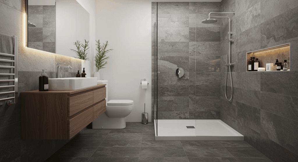 curbless entry shower