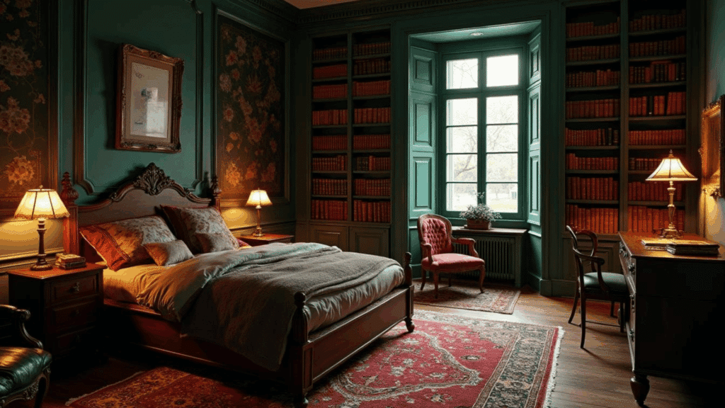 dark academia bedroom