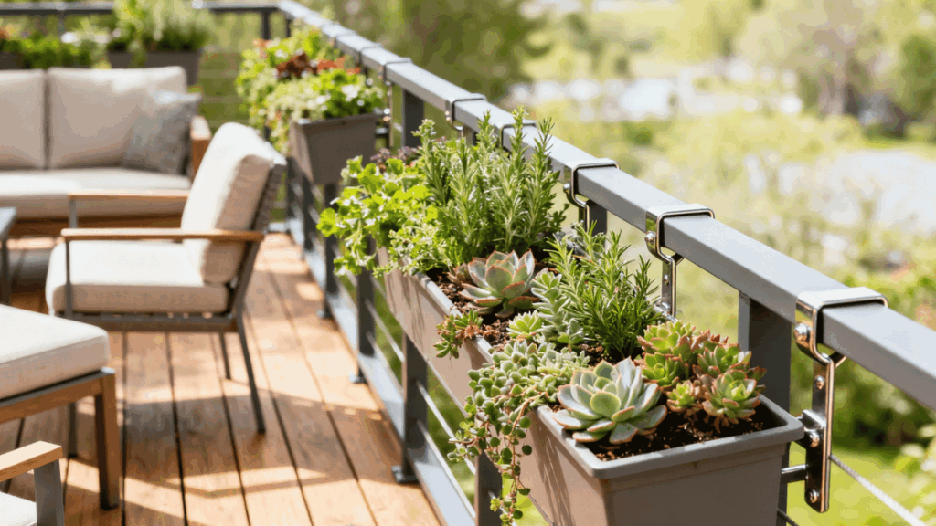decorative railing planters