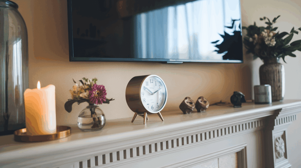 display a small clock on the mantel