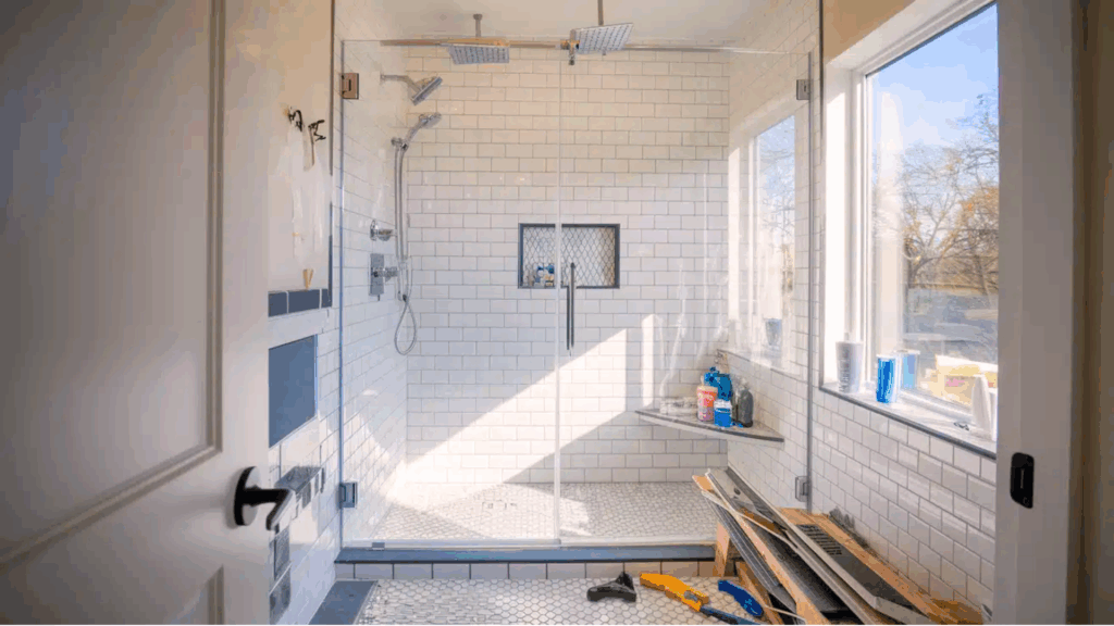 diy shower remodel featured image
