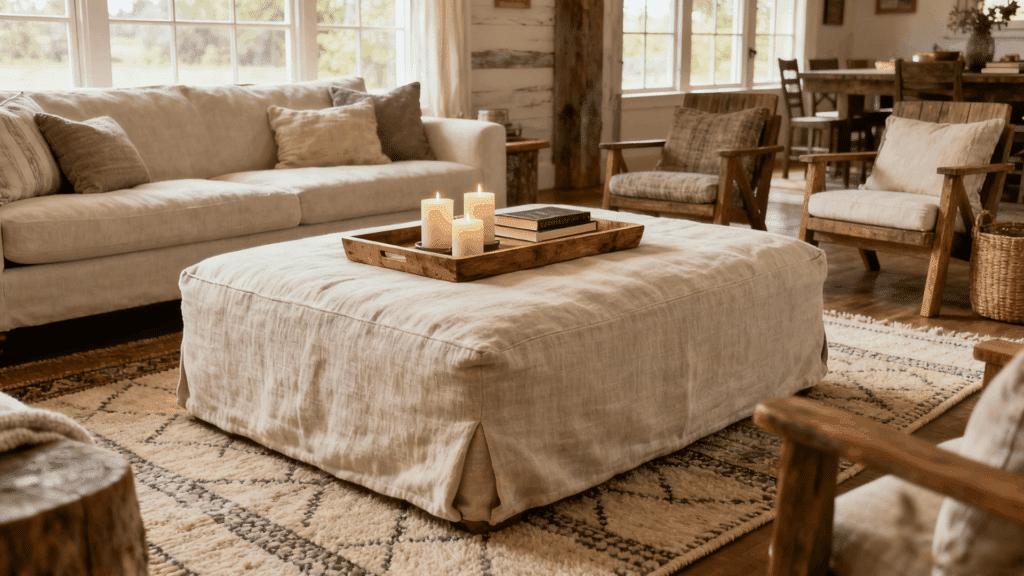 farmhouse style ottoman