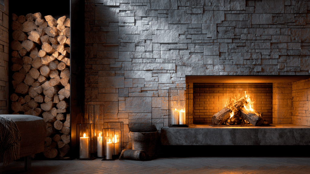 fireplace accent niche