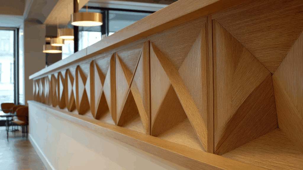 geometric wood paneling
