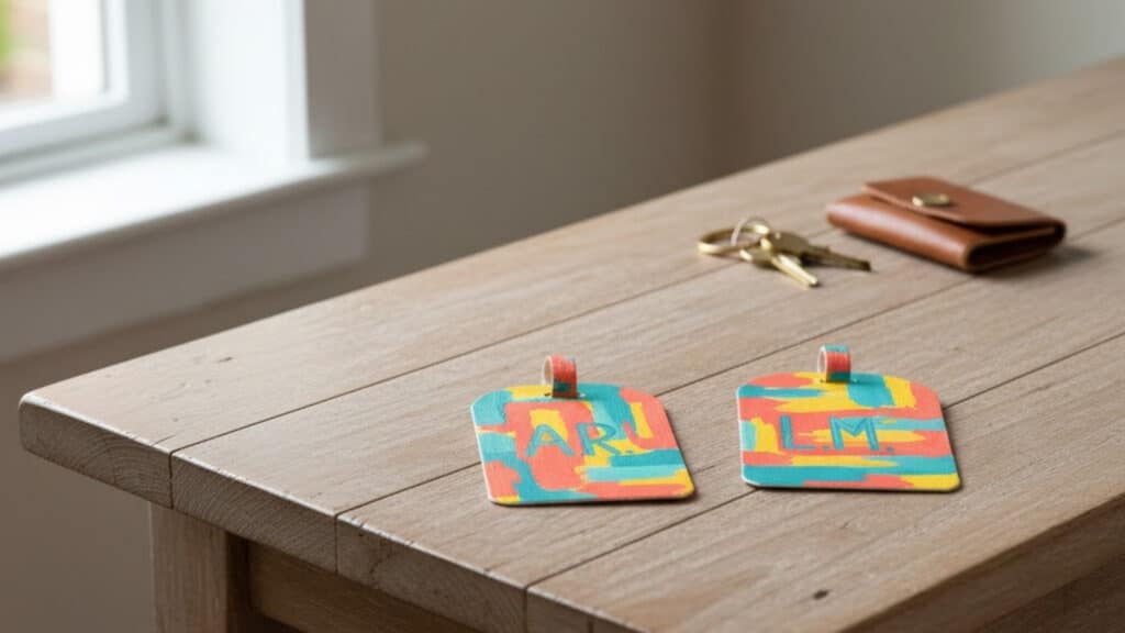 hand painted brushstroke luggage tags