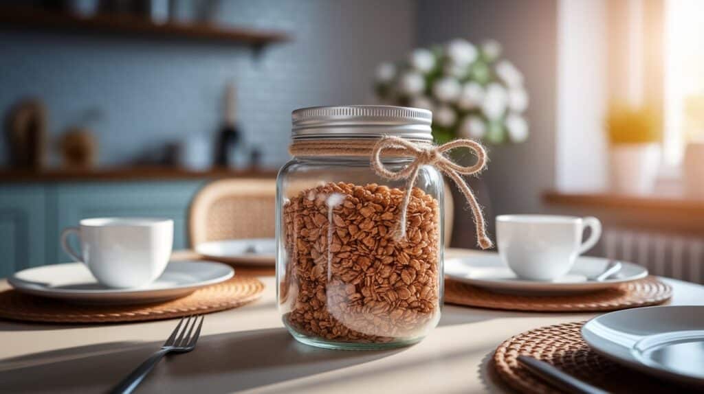 homemade granola decorative jar