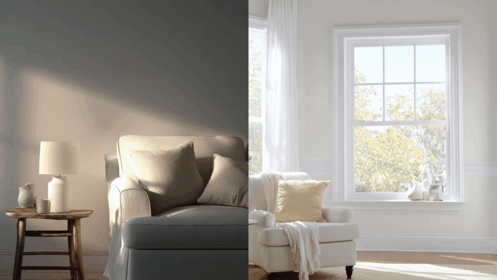 how lighting changes extra white appearance