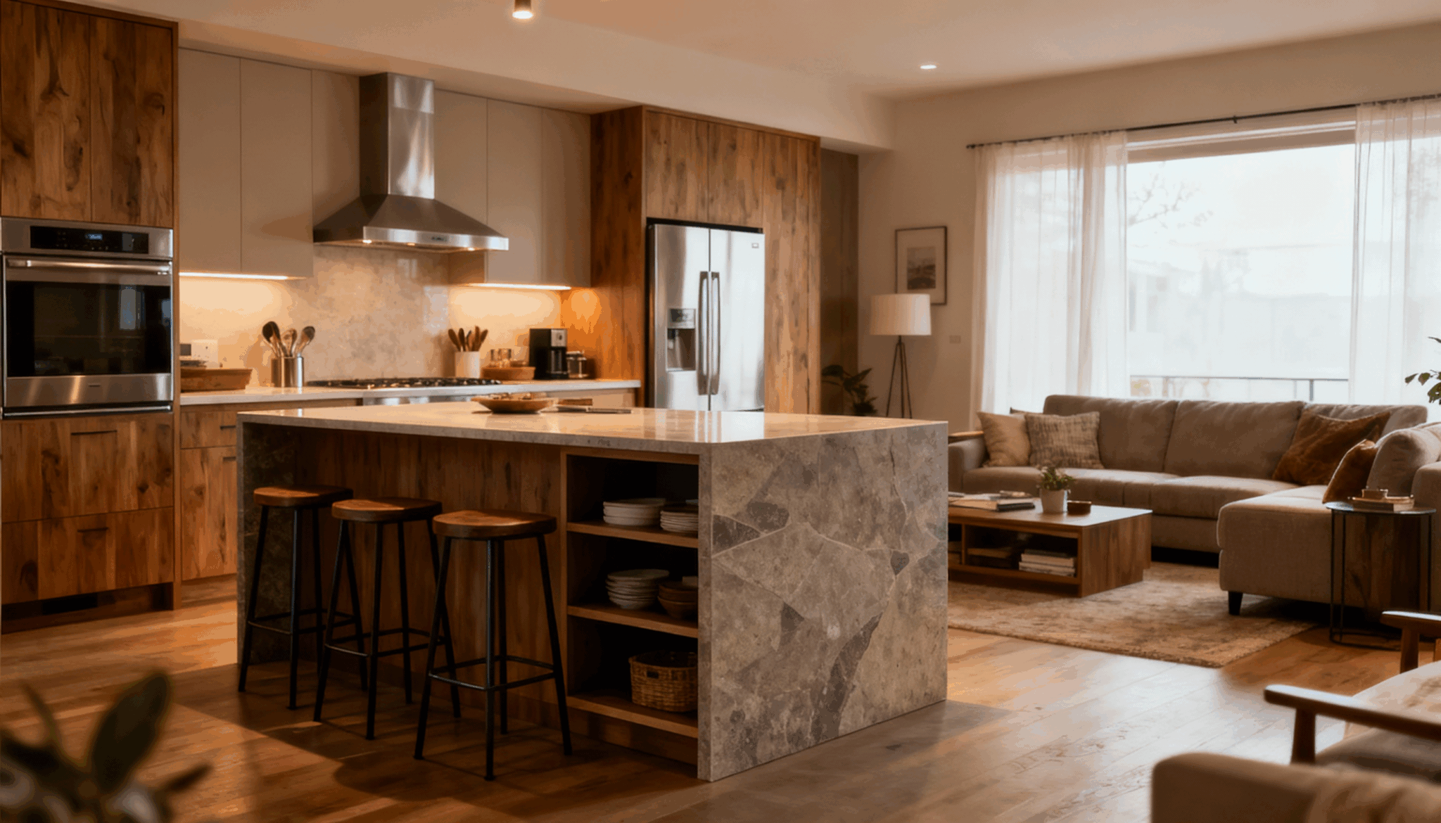 31 Small House Open Concept Kitchen Living Room Ideas - Opple House