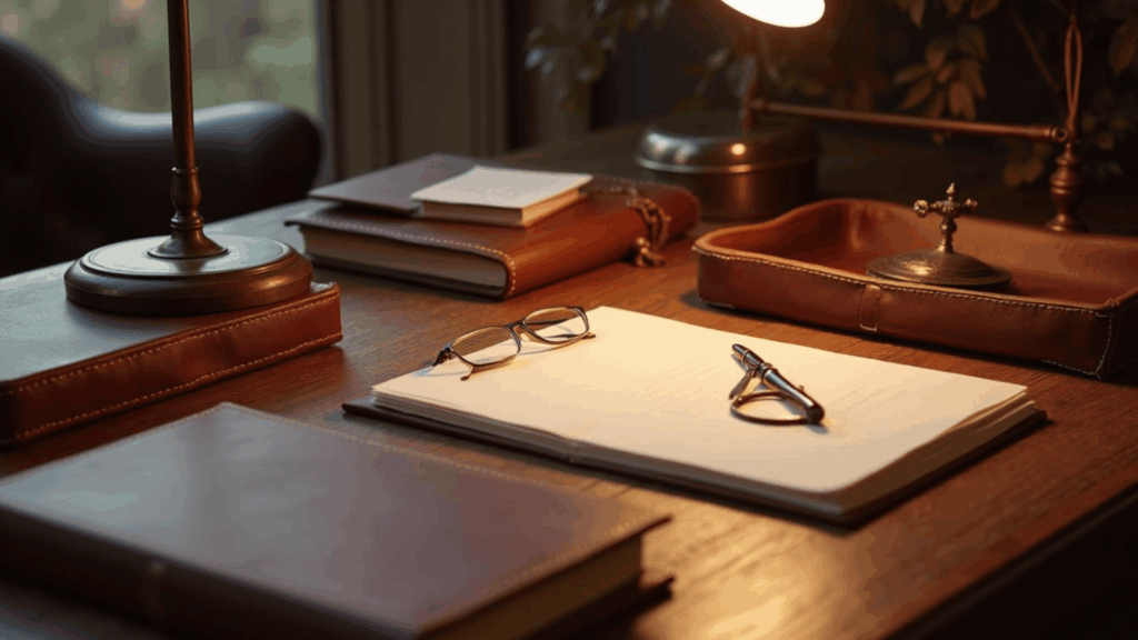 leather desk accessories