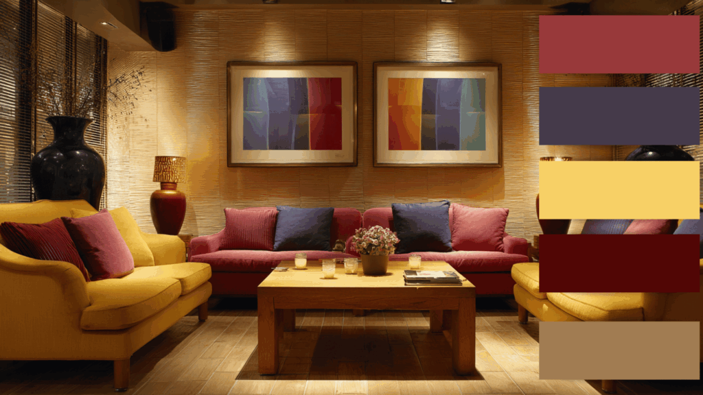 light yellow red blue violet