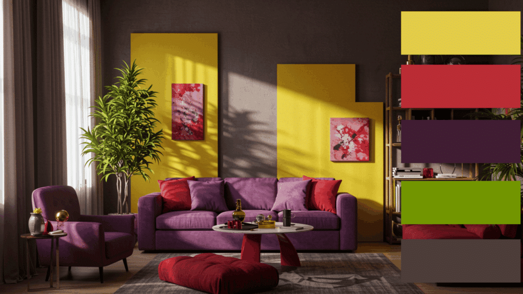 magenta yellow light green