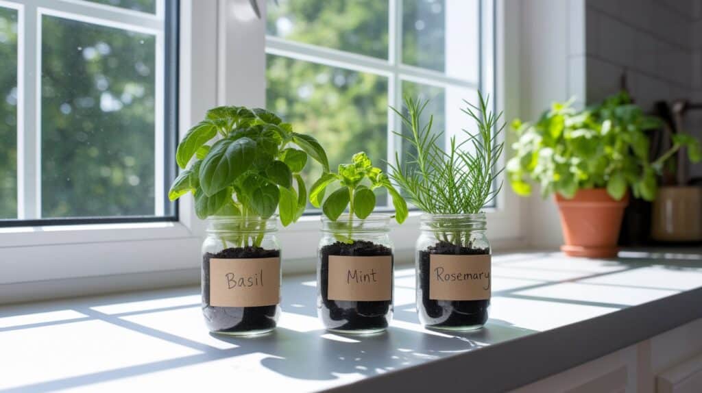 mason jar herb garden