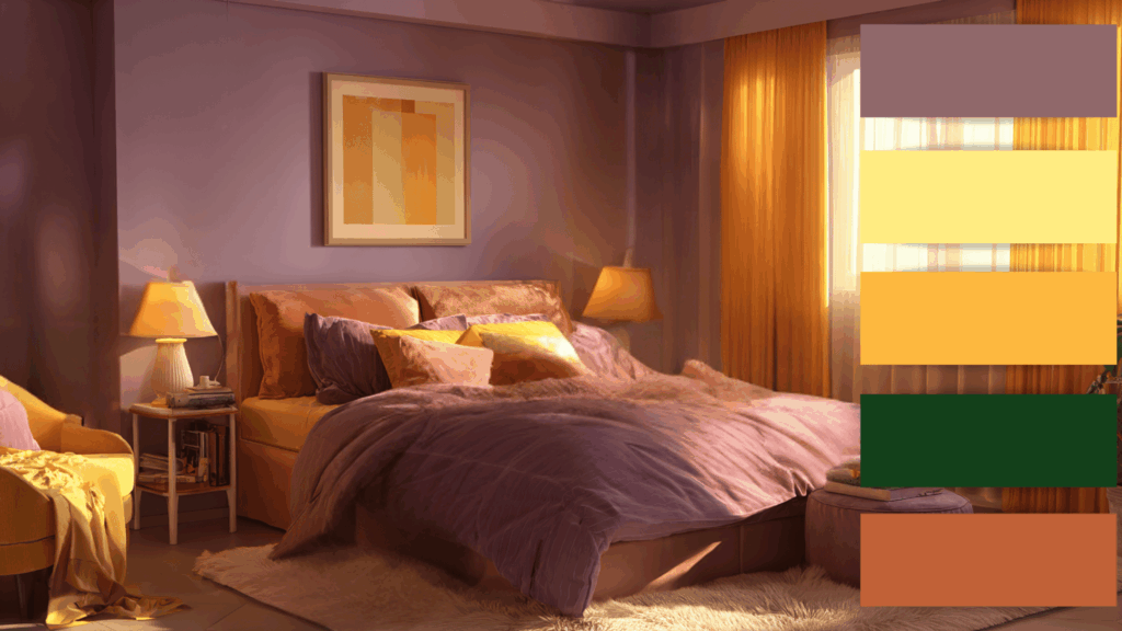 mauve yellow slate orange