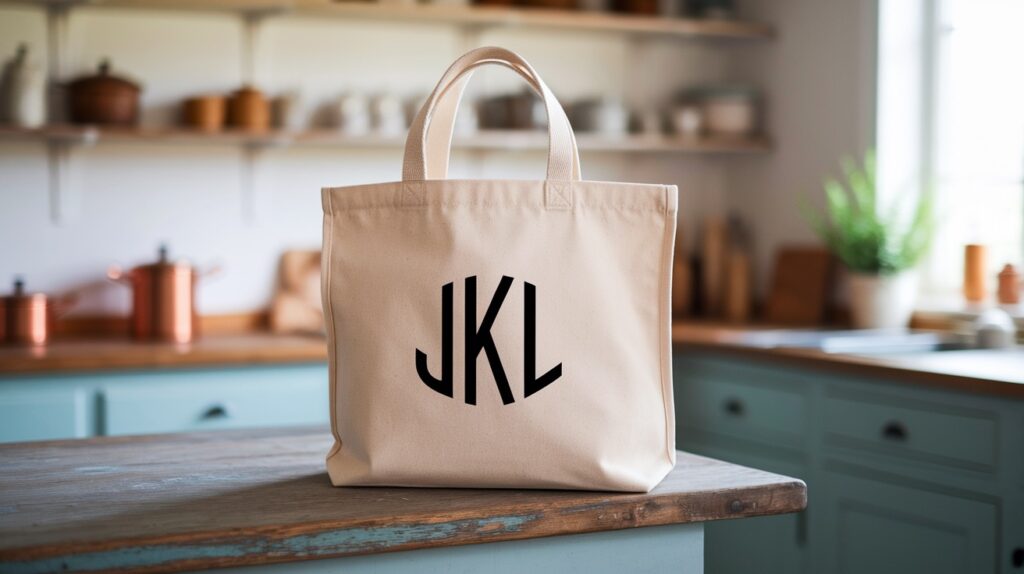 monogrammed market tote