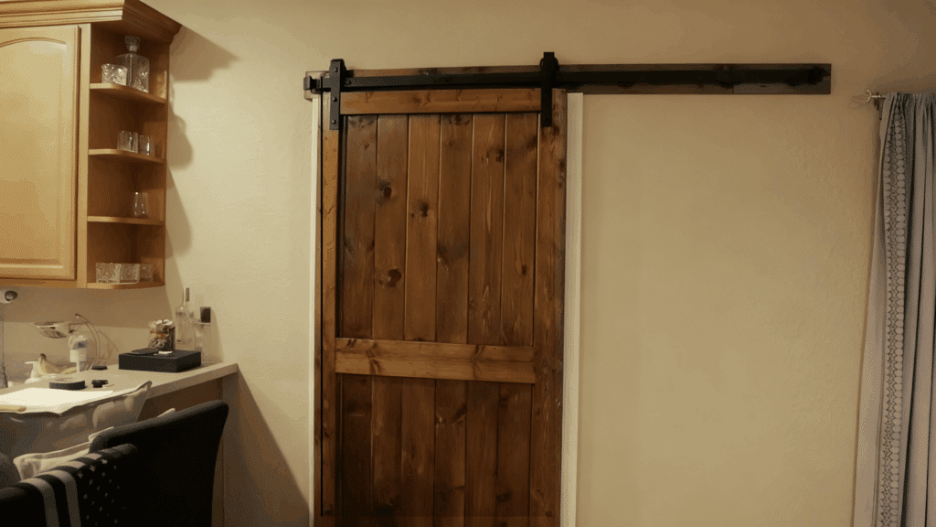 mounting the rail and hanging the door