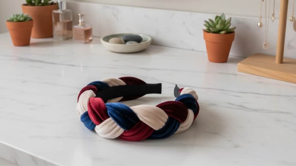 no sew braided velvet headband