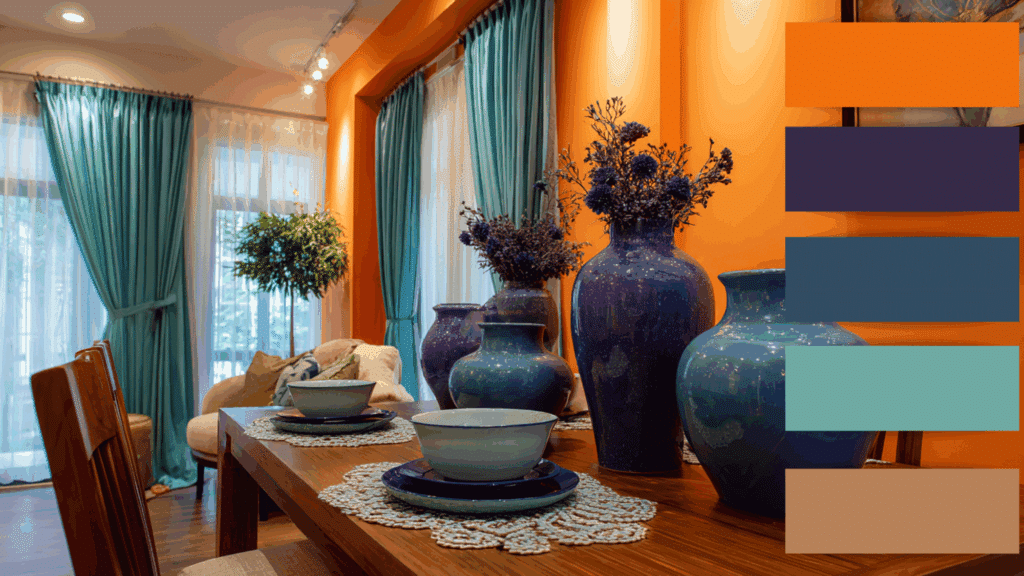 orange turquoise violet