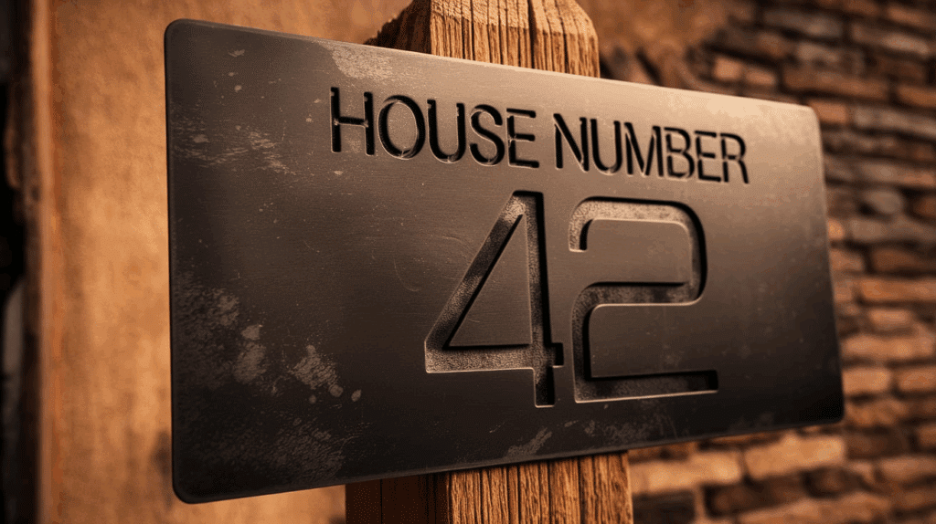 outdoor signage design using blackened steel