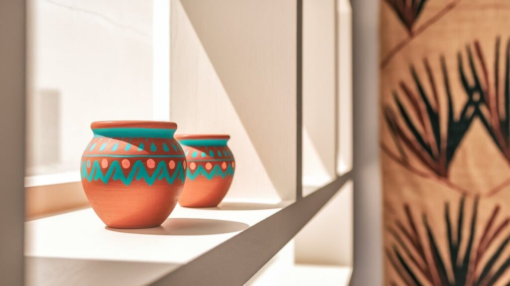 painted terracotta pots