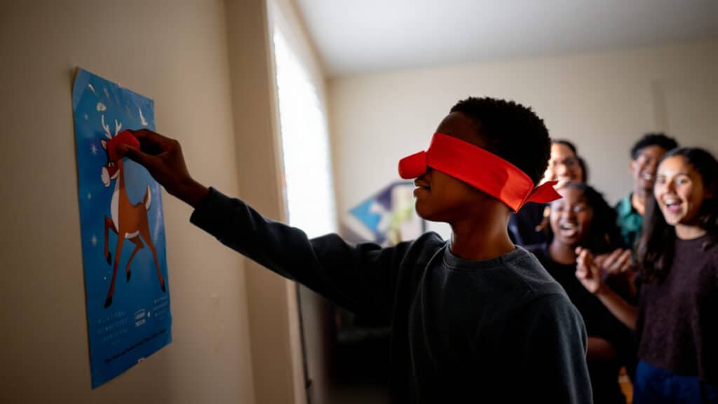 pin the nose on rudolph